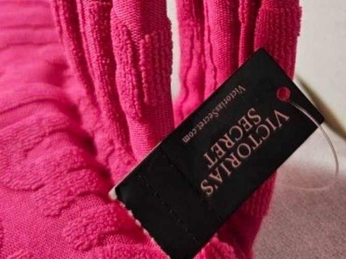 New The Victoria Secret bag is Fuchsia Pink flocked with Signaure Victoria Secret Emblem