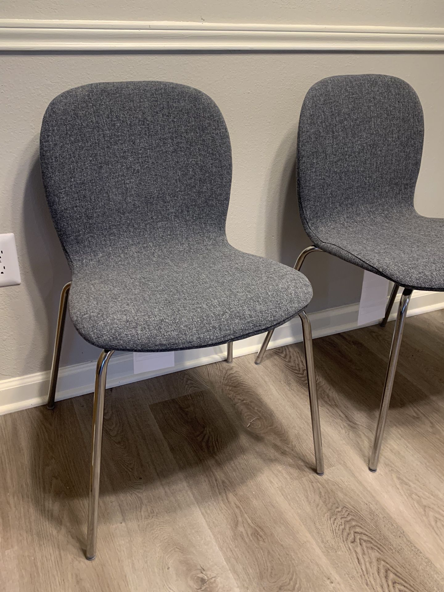 2 Ikea Gray Chairs 