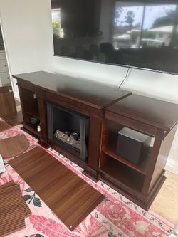 72” cherry solid wood entertainment center