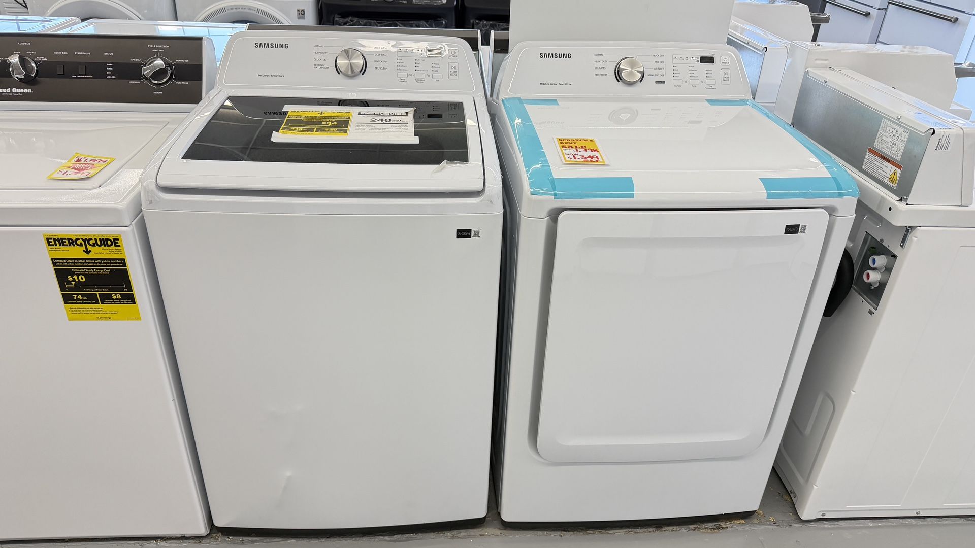 New Samsung Top Loading Washer And Gas Dryer Set