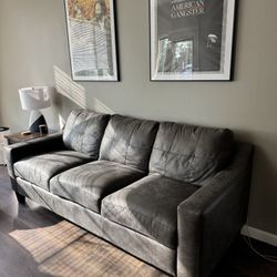 Grey Leather Sofa