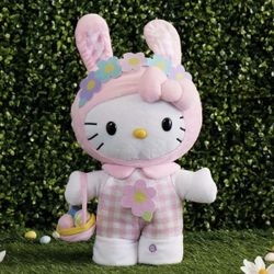 NEW Hello Kitty Easter Bunny Animated Musical Dancing Side Stepper