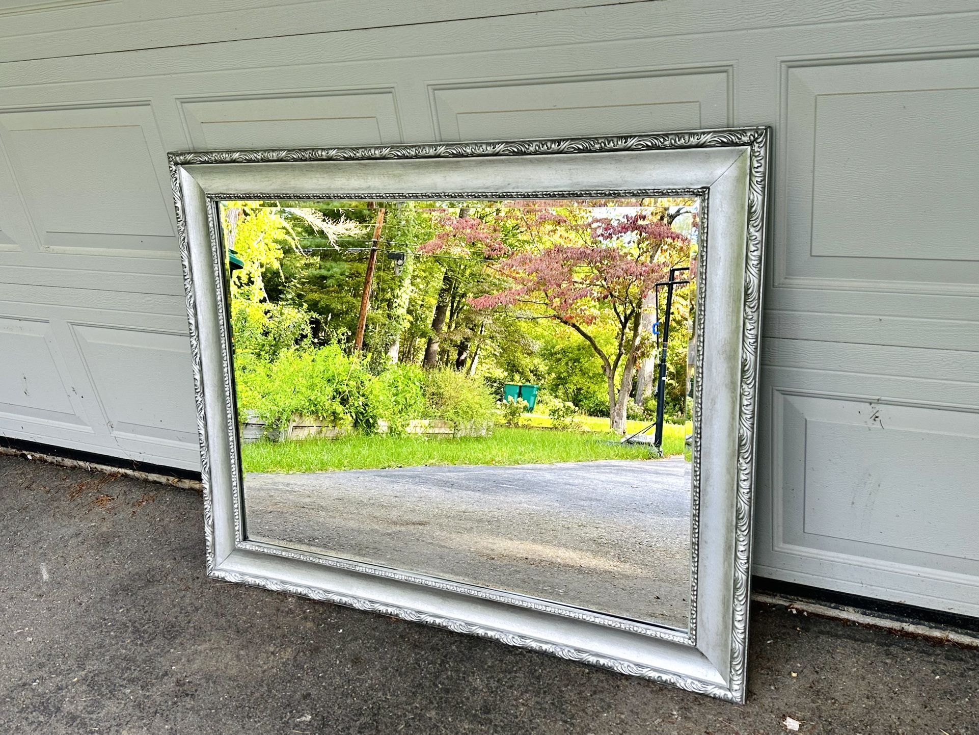 Silver Color Wooden Frame Large Mirror