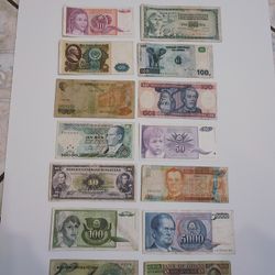 Antique Banknotes From Different Countries - Old Currency Notes