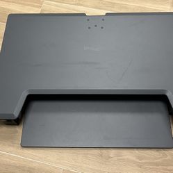 WorkFit-TL, Standing Desk Workstation (black with grey surface)