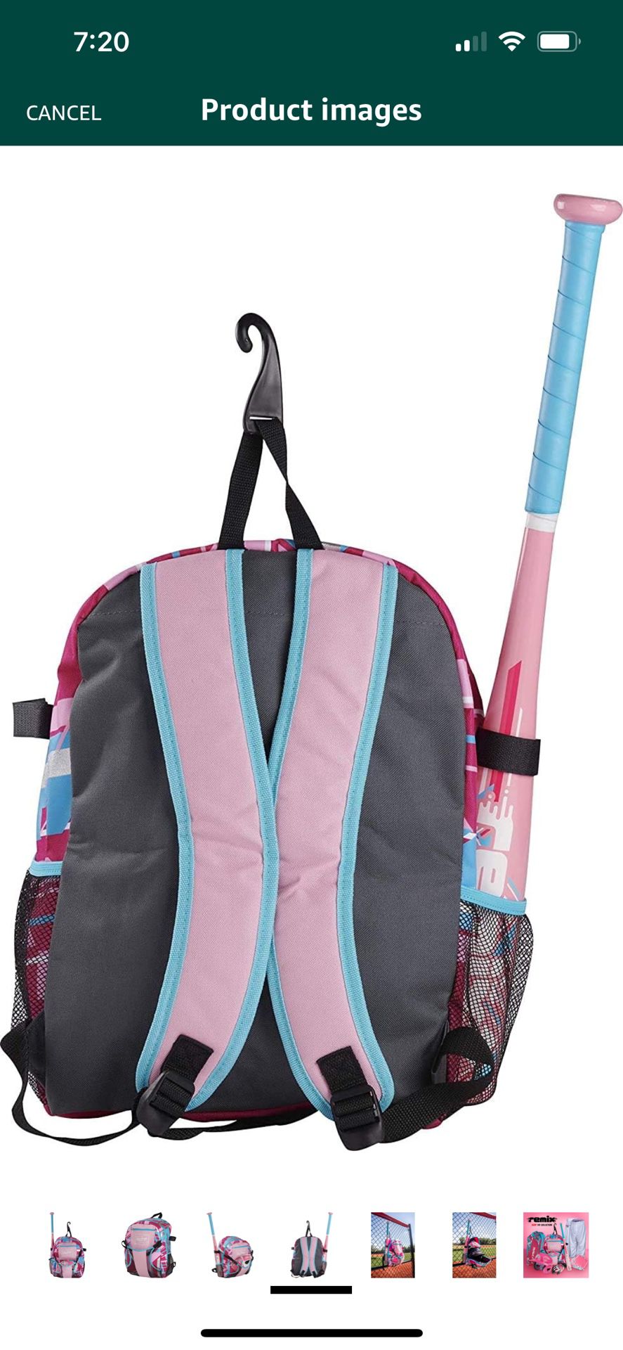 Rawlings Baseball Backpack Pink 