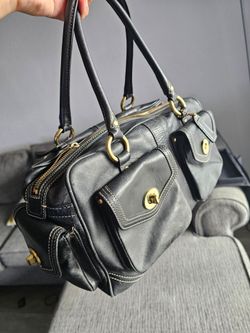 Black Vintage Coach Purse Pockets