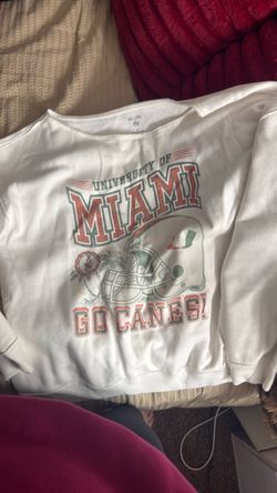 Miami football off the shoulder crewneck medium