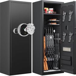 12-15 Gun Safe, Biometric Gun Safes, Rifle safe, Gun Safe for Rifles and Pistols, Gun Cabinet for Home & Hunting with Gun Racks and Removab