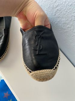 100% Auth. Saint Laurent Logo Espadrille Flat Size 38 $180