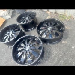 22” Staggered Rims With NEW Tires Ft 255/30/22 Rear 295/25/22 $800 obo