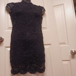 Black Embroidered Lace Dress By POETRY
