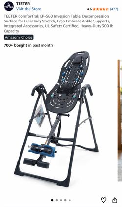 ComforTrak EP-560 Inversion Table, Decompression Surface for Full-Body Stretch, Ergo Embrace Ankle Supports, Integrated Accessories, UL Safety Certifi
