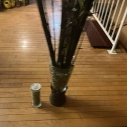 A Beautiful Expensive Chinese Vase Wit A Lot Of Decorative Marbles Plus Extra In A Battle.  Many Long Bamboo , Just Gorgeous 