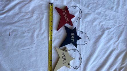 Patriotic Wood Star Wall Hanging Decor Set