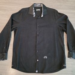 John Lennon English Laundry Extra Large Black Shirt Long Sleeve Button Up Beatles