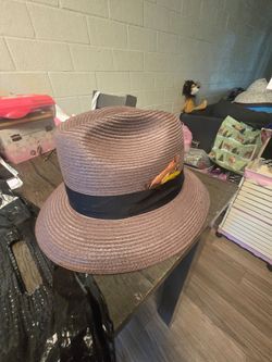 Brown Pinzano Pinched Straw Hat