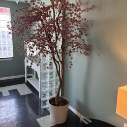 cherry blossom fake tree with beige stand