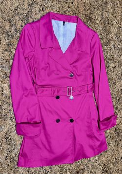 TAHARI Hot Pink Trench Coat  