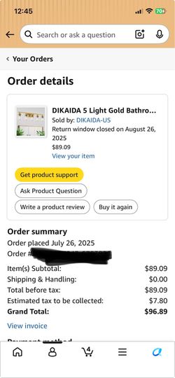 Gold Bathroom Vanity Ligh