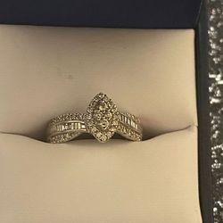 Anillo De Oro Blanco 14k Con Diamantes 