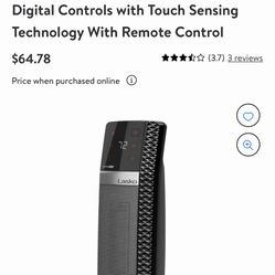 Tower Heater Lasko With Control Remote Energy Saver