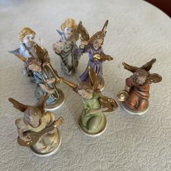 Friedel Angel Vintage Porcelain Figurines W/ Instruments