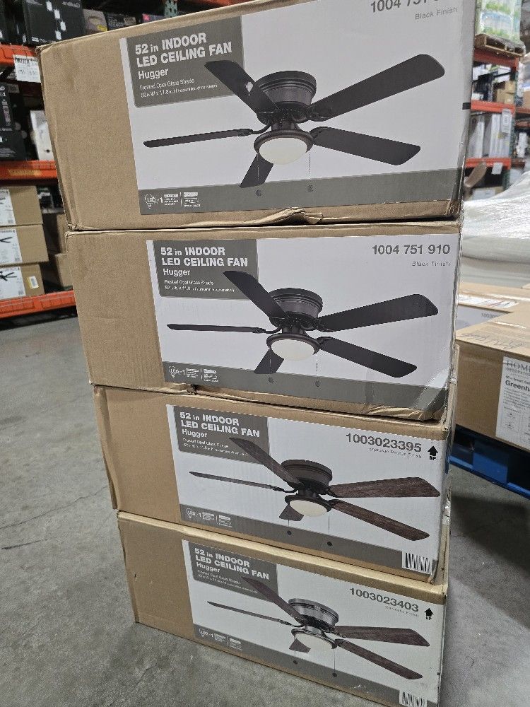 4 / 52" Size Led Ceilig Fans $49 Each. 4 X $185