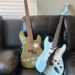 Bass guitar with amp 