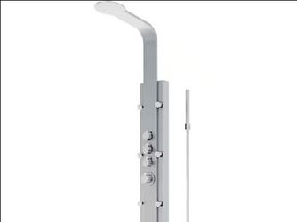 Open Box 60 in. H x 7 in. W 6-Jet Shower Panel System with Fixed Rainhead and Hand Shower Wand