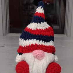Red White Blue Crochet Gnome 