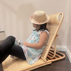 4-gear adjustable folding rattan beach chair, camping chair rattan floor chair beach chair floor chair floor lounge chair tatami