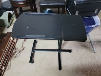 Adjustable Laptop Desk with Side Table