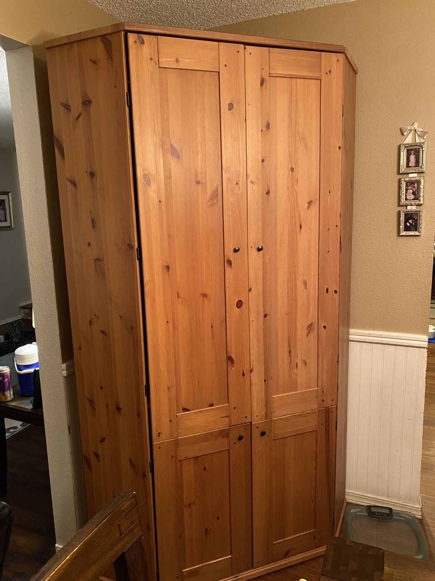Pending         Corner Computer Armoire 