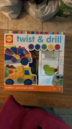 twist and drill toy set for kids to build trucks & building skills