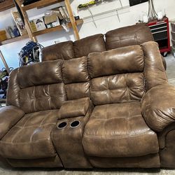 2 Reclinable Brown Couches 