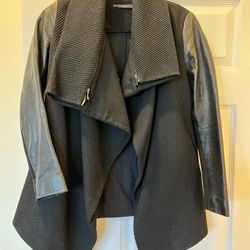 Allsaints Winter Jacket Leather Sleeves 