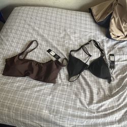 Fashion nova bikini tops brown, and black