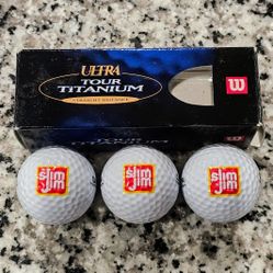 Wilson ultra tour Titanium straight distance SLIM JIM branded logo 3 Pack of golf balls **NEW**
