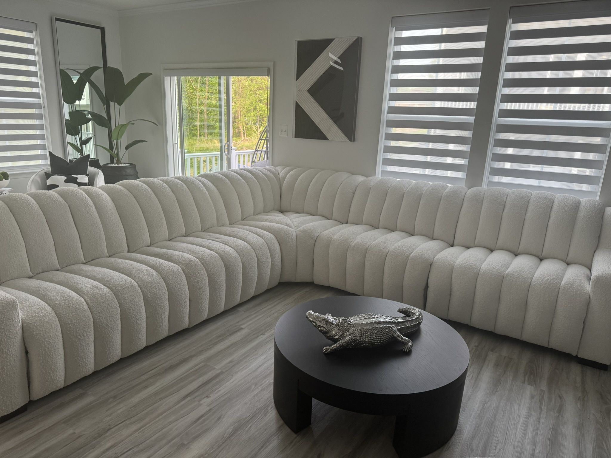 Sectional  Recliner Electric Couch Cream 