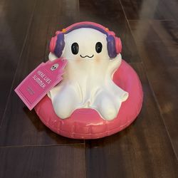 NEW SummerWeen Spooky Ghost With Headphones On Pink Floaty