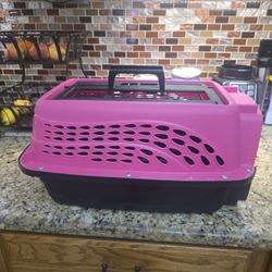 Small Pink Animal Carrier With 2 Doors