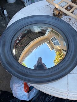 Large round mirror