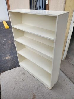 White Solid Wood Bookshelf 