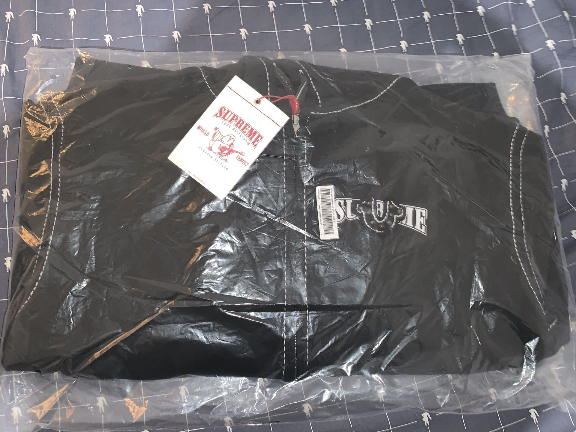 Supreme True Religion Zip Up Hooded Sweatshirt Black Size Large