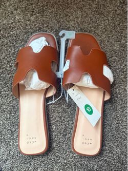 A New Day Brown Cutout Sandals