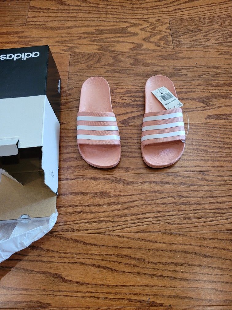 Adidas Adilette Pink Slides Women size 7