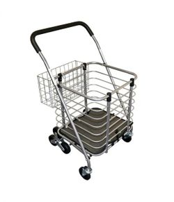 Silver Easy Climb Shopping Cart with Accessory Basket