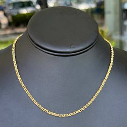 Jewelry 14k solid two tone gold Rope necklace chain 16.00" 3.00mm width