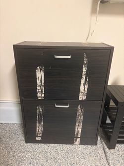 Shoe Cabinet with 2 flip Drawers